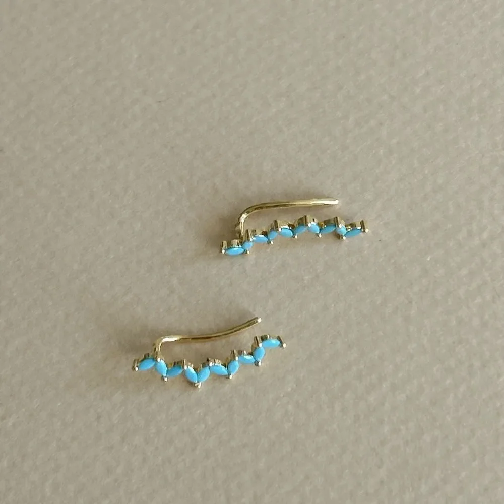 Blue Leaf Earrings M1366